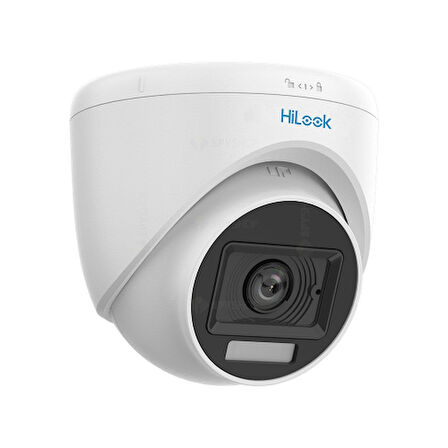 HILOOK THC-T129-LPS, 2Mpix, 2.8mm Lens, 20Mt Gece Görüşü, Color Vu, Dahili Mikrofon, Dome Kamera