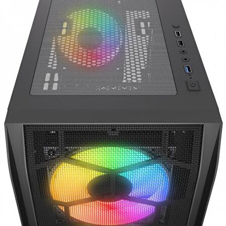 RAMPAGE HOLLOW, 650W, 4x12cm ARGB Fan, Temperli Cam Yan Panel, ATX, GAMING KASA