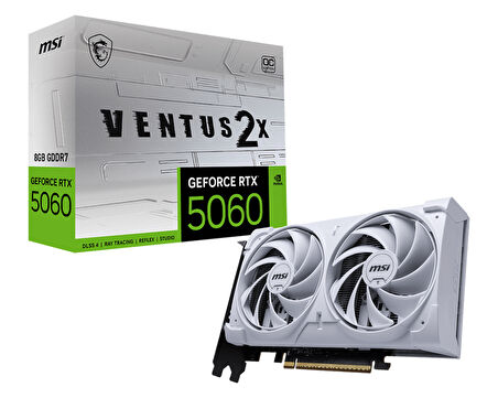 MSI VGA GEFORCE RTX 5060 8G VENTUS 2X OC WHITE RTX5060 8GB GDDR7 128B DX12 PCIE 5.0 X16 (3XDP 1XHDMI)