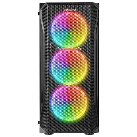 Everest 600W-Peak ( X-Racer ) TG RGB Fan Mid Tower