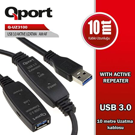  USB3.0 10MT UZATMA KABLOSU YENILEYICI (Q-UZ3100)