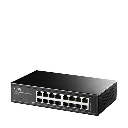  GS1016 16 Port 10/100/1000Mbps VLAN&Extend Mode 8" Rock-Mount Çelik Gigabit Ethernet Switch
