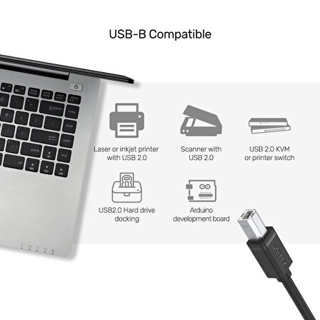 UNITEK USB-A TO USB-B YAZICI KABLO 2MT (Y-C4001GBK