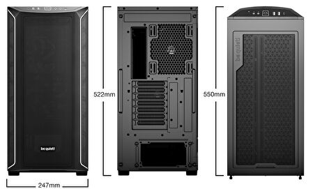 Be Quiet Shadow Base 800 DX BGW61 3 Fanlı Siyah E-ATX Oyuncu Kasası