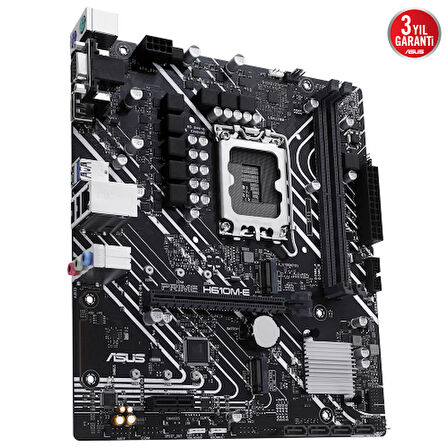 ASUS PRIME H610M-E CSM, 2xDDR5, 2x M.2, D-SUB, HDMI, DP, 12-13.Nesil, LGA1700 Soket, Anakart