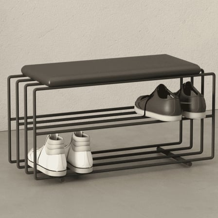 AYK05777 Modern Metal Sandıklı Bench Ayakkabılık