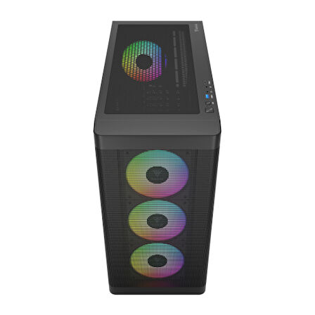 GAMDIAS ATHENA M3, FSP 1600W, Tempered Glass, Type-C, Mesh Ön Panel, ARGB, ATX, Professional GAMING KASA