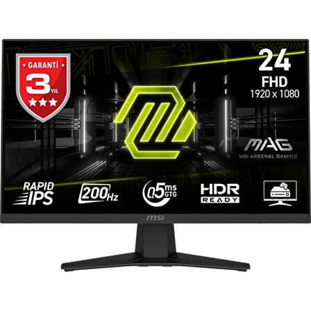  23.8 MAG 244F 1920x1080 (FHD) RAPID IPS FLAT 200HZ 0.5MS FREESYNC GAMING MONITOR