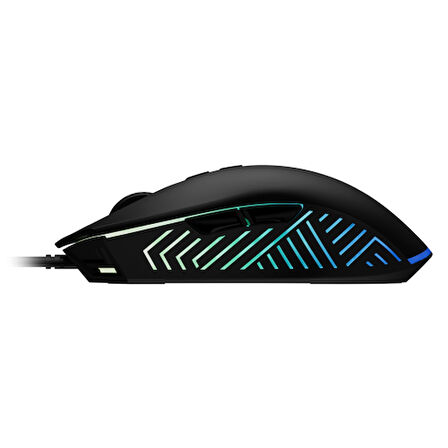 GAMDIAS ZEUS E4, RGB Aydınlatma, USB Kablolu,  7 Tuşlu, Gaming Mouse, 7.200 DPI, Siyah