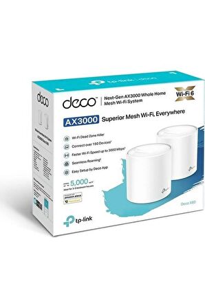  DECO X60(2-PACK) 3000MBPS 2.4 GHZ & 5 GHZ EV WI-FI SİSTEMİ INDOOR ACCESS POİNT/ROUTER