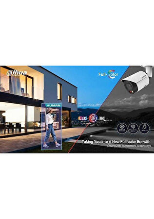 DAHUA HAC-T1A21P-U-IL-0280B 2Mpix 25 Mt Gece Gör. Smart Dual Light, 2,8mm Lens  Dome Kamera