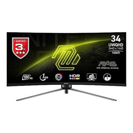  34 MAG 345CQR CURVED VA 3440X1440 (WQHD) 21:9 180HZ 1MS GAMING MONITOR