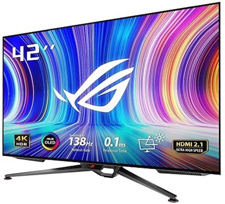 ROG SWIFT PG42UQ 41,5 GAMING 4K OLED FREESYNC VE G-SYNC UYUMLU 3840 x 2160 0.1MS 138HZ DP HDMI 2.1 USB MM VESA 3YIL EYECARE HDR 98% DCI-P3 10BIT Monitör