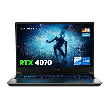 ERAZER Deputy P60, MD62624-R32, i7-13620H,  15.6&quot; FHD, 144Hz, 32Gb Ram, 1TB NVMe M.2 SSD, 8GB RTX4070 Ekran Kartı, Win11 Home, Gaming Notebook