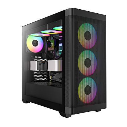 GAMDIAS ATHENA M3, 850W, 80+ Bronze, Tempered Glass, Type-C, Mesh Ön Panel, ARGB, ATX, GAMING KASA
