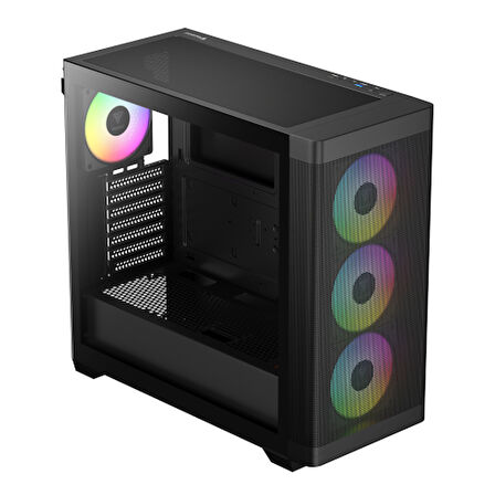 GAMDIAS ATHENA M3, 850W, 80+ Bronze, Tempered Glass, Type-C, Mesh Ön Panel, ARGB, ATX, GAMING KASA