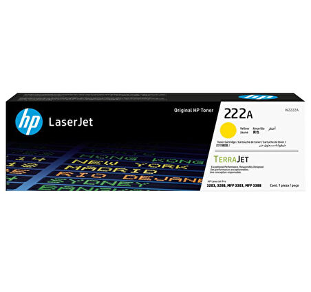 HP W2222A Sarı Toner Kartuş 222A