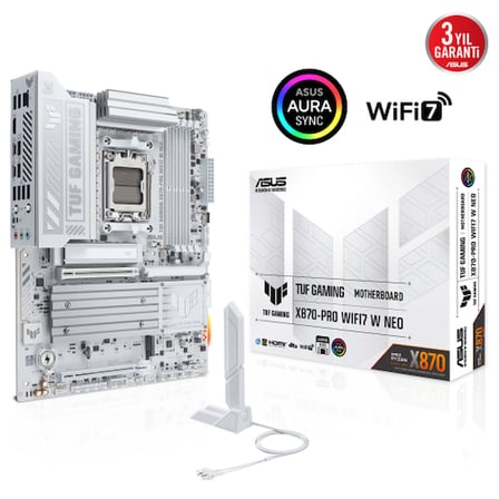 Asus TUF Gaming X870-Pro WiFi7 W Neo Anakart AM5 DDR5 ATX