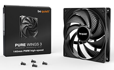 Be Quiet! BL109 Pure Wings 3 140mm PWM 4-Pin high-Speed Siyah Kasa Fanı