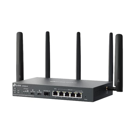 TP-Link ER706W-4G AX3000 Router Wi-Fi 6 Siyah 6 Port 2.4 - 5 Ghz 2800 Mbps 4G LTE IPSEC VPN