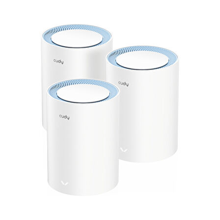 M1200 3-Pack AC1200Mbps 2.4GHz/5GHz AP/RE/WISP MU-MIMO Kablosuz 3'lü Mesh Wi-Fi Sistemi