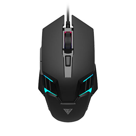 GAMDIAS AURA GS4, Çok Renkli Aydınlatma,  USB Kablolu, 6 Tuşlu, Gaming Mouse, 3.600 DPI, Siyah