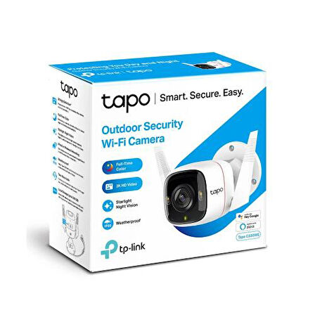  Tapo C320WS, 2K QHD, Dış Mekan, IP66, WiFi, Renkli Gece Görüşü, İki Yönlü Ses Güvenlik Kamerası