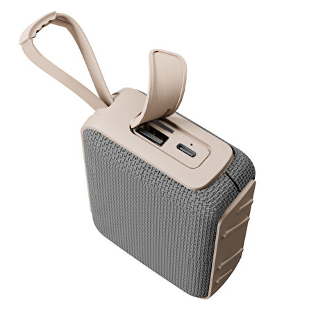 ASONIC AS-03, BEJ, 5W, BT/USB/TF/TWS, 1200mAh Batarya, Bluetooth V5.3, Kablosuz, Taşınabilir, Speaker