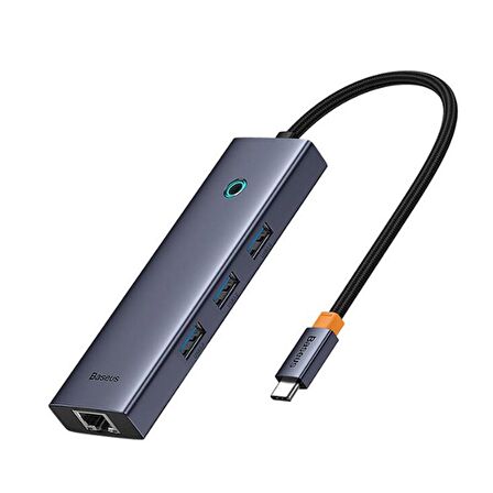 BASEUS ULTRA JOY 6IN1 MULTI GRI TYPE-C HUB GİRİŞ:TYPE-C ÇIKIŞ:USB X3, TYPE-C X1, HDMI X1, RJ45 X1 B00052807813-00