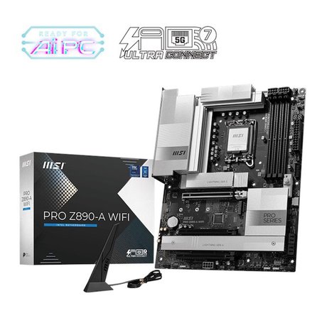 MB PRO Z890-A WIFI SOKET 1851 DDR5 9200MHZ(OC) USB 20GBPS 4XM.2 2XTB4 HDMI 2X DP 5G LAN WIFI 7 ATX