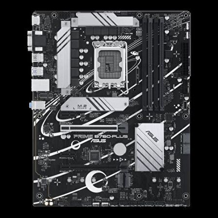 ASUS PRIME B760-PLUS, 4xDDR5, 3x M.2, D-SUB, HDMI, DP, Type-C, 12-13.Nesil, LGA1700 Soket, Anakart