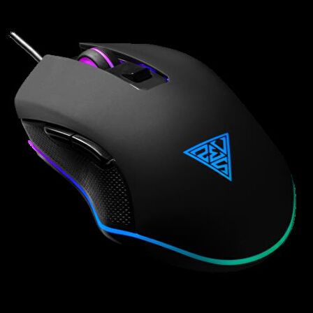 GAMDIAS AURA GS2, Çok Renkli Aydınlatma,  USB Kablolu, 6 Tuşlu, Gaming Mouse, 3600DPI, Siyah