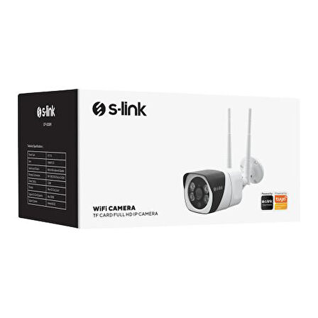 S-LINK DF-803W, Güvenlik Kamerası, WiFi, 2Mpix, 3.6mm Lens, 10m. Gece Görüşü, Micro SD Kartlı, TUYA Yazılım