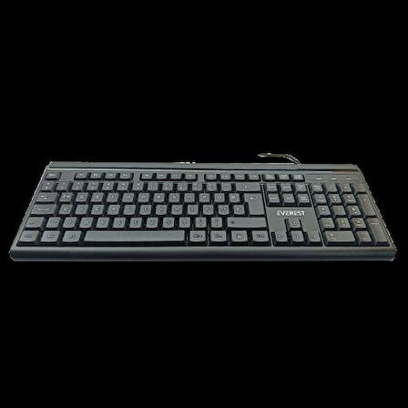  KB-741F, USB Kablolu, Türkçe F,  2 metre Bakır Kablolu, Standart Klavye (Siyah)