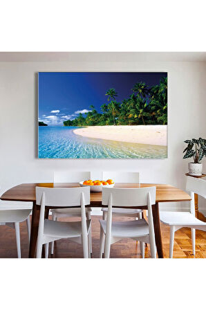 120x80 Cm Plaj Kenarı Manzara Kanvas Tablo