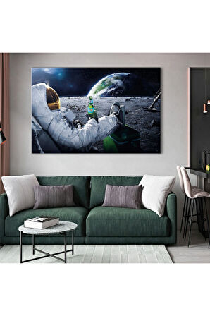 120x80 Cm Astronot Kanvas Tablo