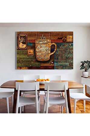 120x80 Cm Best Coffe Kanvas Tablo