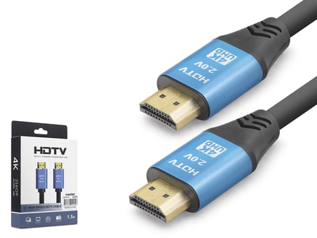 Ege Yeli HDMI Görüntü Kablosu 2.0 4K UHD 1.5 Metre Siyah Mavi