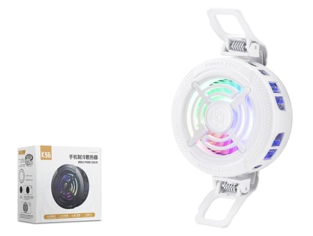 Ege Yeli K56 Cep Telefonu Oyun Aksesuarı Beyaz RGB Soğutucu Fan