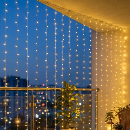 3x2 M Premium Perde LED - 8 Fonksiyonlu Su Geçirmez İç Dış Mekan Teras Dekor Işıkları