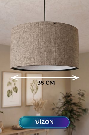 Vizon Kumaş Başlıklı Sarkıt Avize 35 CM
