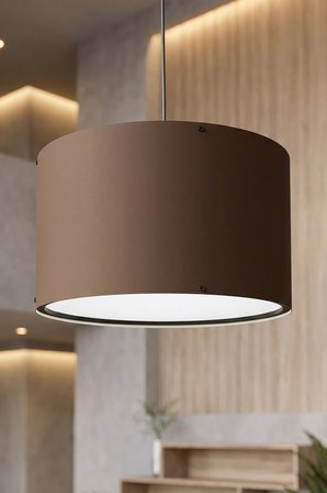 Kahverengi Kumaş Başlıklı Sarkıt Avize 35 CM