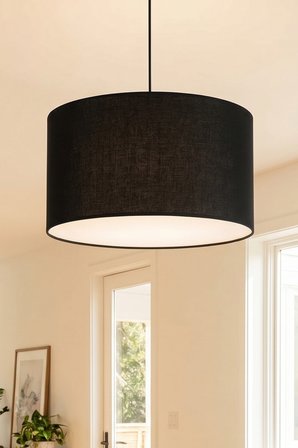 Siyah Kumaş Başlıklı Sarkıt Avize 35 CM