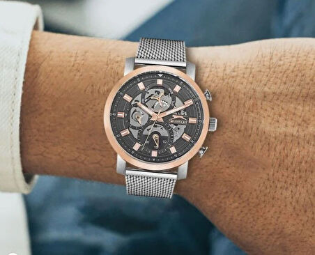 Slazenger SL.09.1797.2.01 Erkek Kol Saati | Rose Gold & Silver, Mesh Kordon