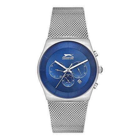 Slazenger SL.09.1842.2.02 Erkek Kol Saati | 42 mm, Mavi Kadran, Çelik Kasa ve Kordon