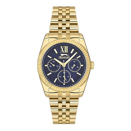 Slazenger SL.09.1947.4.09 Kadın Kol Saati | 35 mm Altın Renk Kasa, Koyu Mavi Kadran