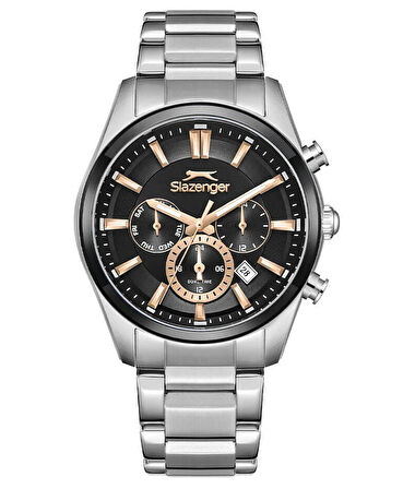 Slazenger SL.09.2498.2.01 Erkek Kol Saati | Rose Gold Detaylı Çelik ve Siyah Şıklık