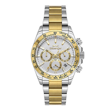 Slazenger SL.09.2512.2.06 Erkek Kol Saati – Beyaz Kadran, Çelik ve Altın Renk Detaylı