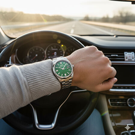 Slazenger SL.09.2513.1.04 Erkek Kol Saati – Çelik Kasa & Bilezik, Yeşil Kadran