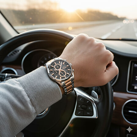 Slazenger SL.09.2515.2.04 Erkek Kol Saati – Çelik Kasa & Kordon, Rose Gold Detaylı